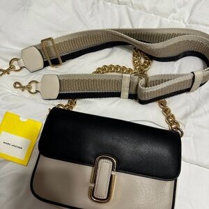 Marc Jacobs Black and Tan Crossbody Bag